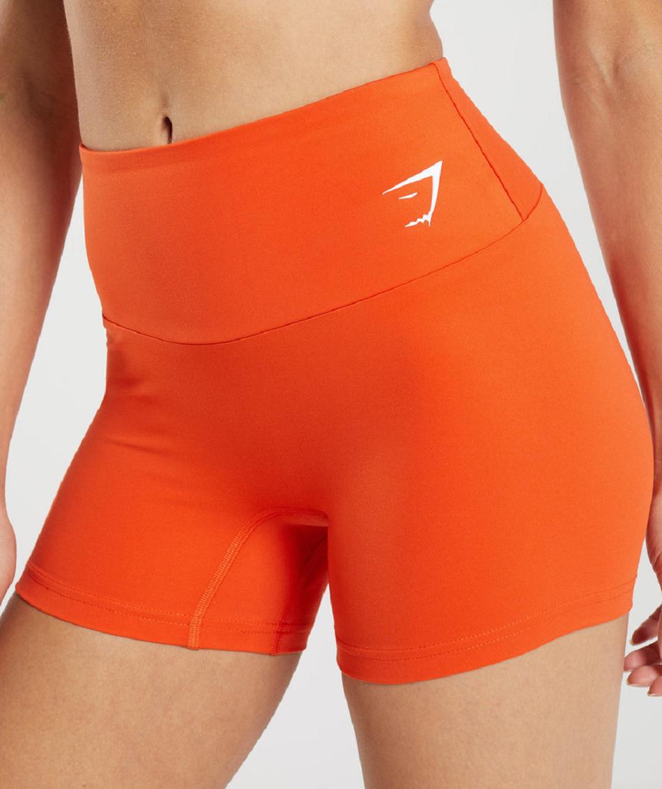 Pantalones Cortos Gymshark Entrenamiento Tight Mujer Rojas | CO 2651XYU